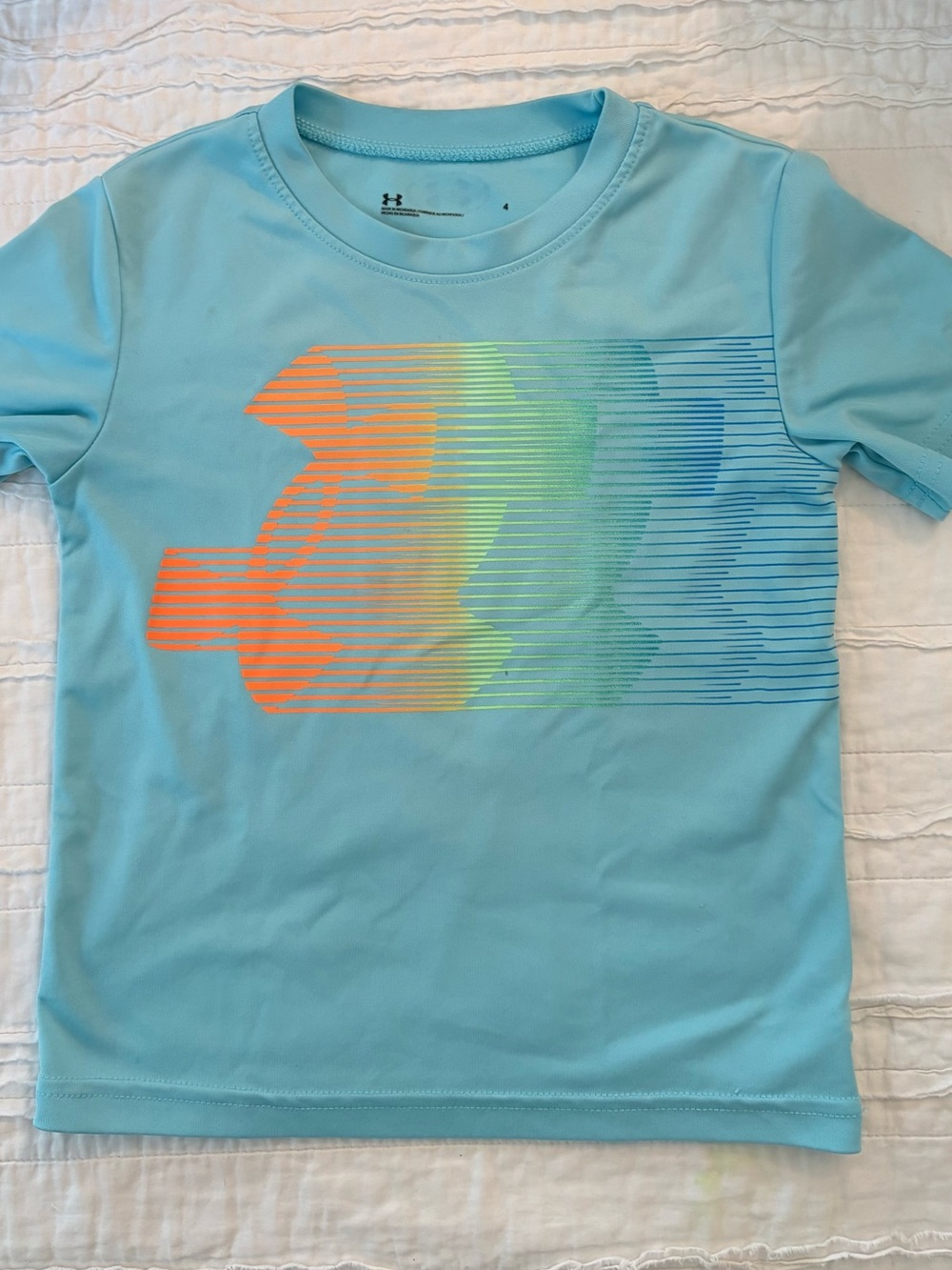 Under Armour Kids' Light Blue Performance Tee with Gradient Logo